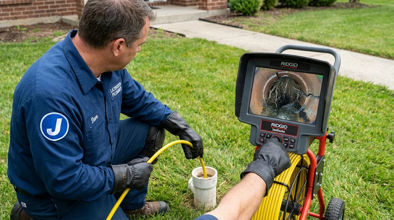 Sewer camera inspection being performed by Johns Plumbing LLC in Ramseur